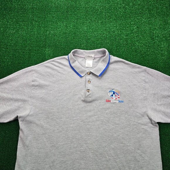 Walt‎ Disney World Polo Shirt Mens XL Gray Short Sleeve Embroidered Casual - Picture 2 of 7